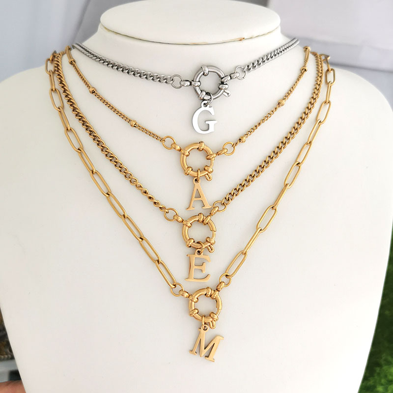 Birth Flower Necklace - QMHJE Initial Charm Letters Necklace Women