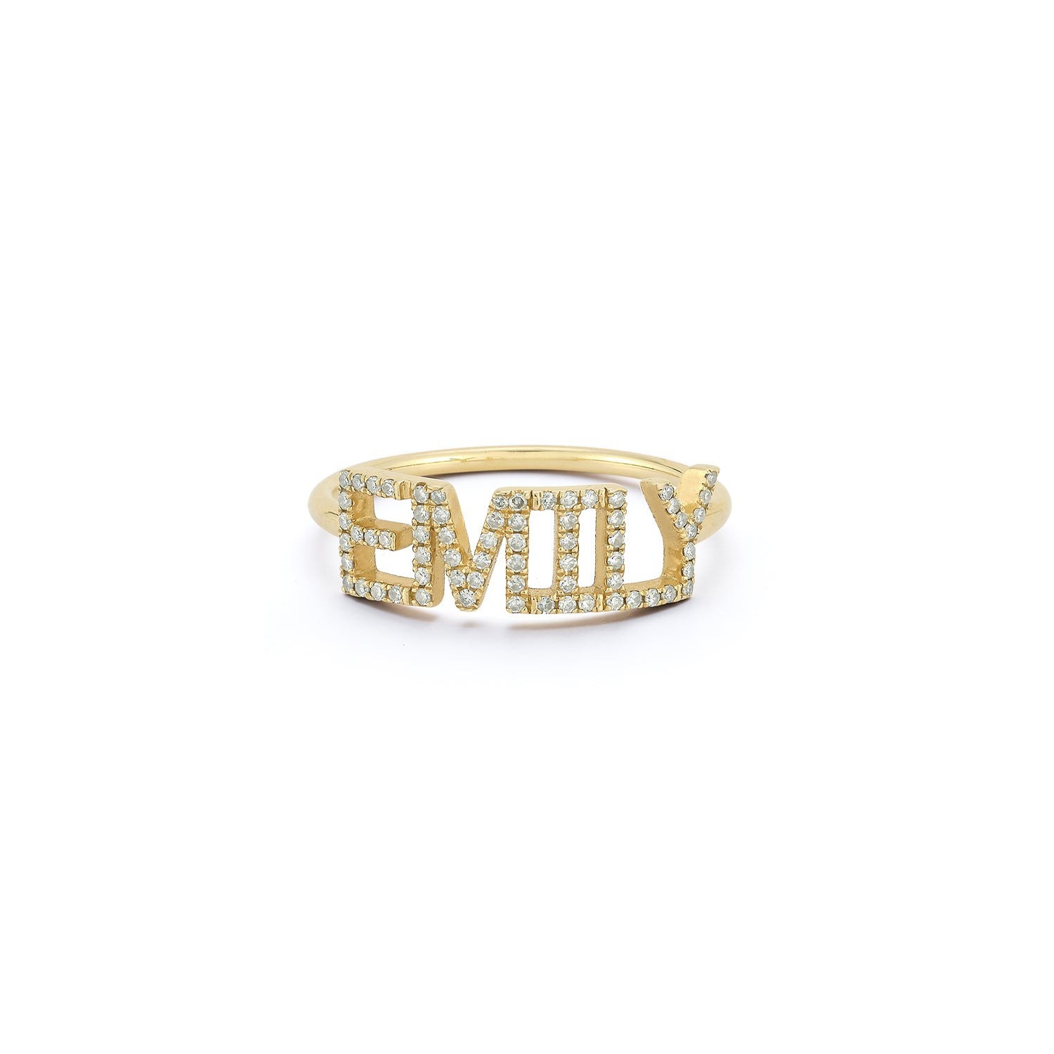 Custom Pave Script Name Ring 9 - Initial Ring Custom 评论和价格