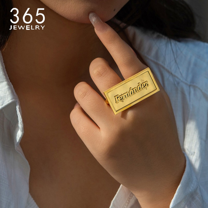 Fashion Custom Name Rings Stai - Initial Ring Custom 评论和价格